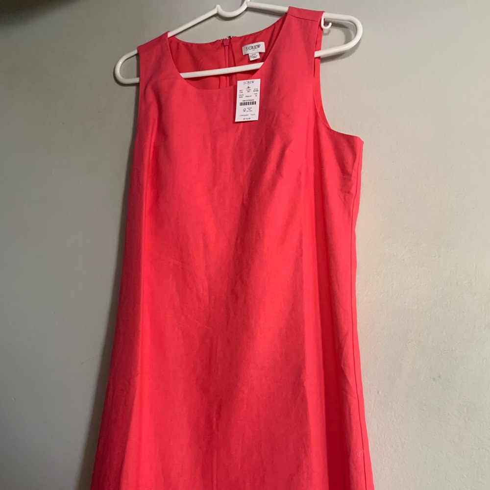 Coral J crew factory dress. Linen. New with tags size 10